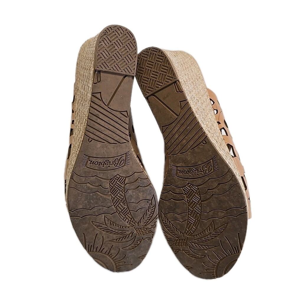 Brighton Daria Tan Leather Cutout Platform Wedge Sandals 8M Espadrille Brazil - Picture 10 of 12